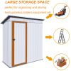 5 X 3 Ft Outdoor Storage Shed, Galvanized Metal Garden Shed With Lockable Doors, Tool Storage Shed For Patio Lawn Backyard Trash Cans - White