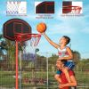 Portable Outdoor Adjustable Basketball Hoop System Stand  - Red & Black - Exercise & Fitness