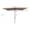 10 x 6.5t Rectangular Patio Solar LED Lighted Outdoor Umbrellas with Crank and Push Button Tilt for Garden Backyard Pool Swimming Pool - Mushroom