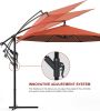 12 FT Outdoor Patio Umbrella Pool Beach Umbrella for Garden Backyard, Champagne - wine red