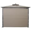 Patio 9.8ft.L x 9.8ft.W Gazebo with Extended Side Shed/Awning and LED Light for Backyard,Poolside, Deck, Brown - Brown