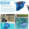 Pool Skimmer Net, Heavy-Duty Leaf Rake for Cleaning Swimming Pool and Pond - Blue