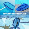 Pool Skimmer Net, Heavy-Duty Leaf Rake for Cleaning Swimming Pool and Pond - Blue