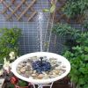 Solar Fountain Mini Bird Bath Floating Water Fountain Pool Pond Garden Decoration Watering Kit for Outdoor - Black