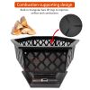 25 inch Steel Fire Pit for Garden, Backyard, Poolside Flame-Retardant Mesh Lid - 25 inch