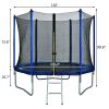 10FT Round Trampoline for Kids with Safety Enclosure Net, Outdoor Backyard Trampoline with Ladder RT - Blue