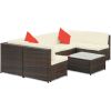 Backyard Patio Garden PE Rattan Sectional  Corner Sofa Furniture Set 7 Pieces - Beige - Rattan