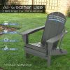 Folding Adirondack Chair, Fire Pit Chair,Patio Outdoor Chairs All-Weather Proof HDPE Resin for BBQ Beach Deck Garden Lawn Backyard-Navy Blue - Gray