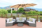 Direct Wicker Outdoor And Garden Patio Sofa Set 6PCS Reconfigurable Stylish And Modern Style With Seat Cushion and Coffee Table - Brown