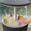 7.5 Gallon Modern Cool Bar Outdoor Patio Furniture With Wine Cooler  - Gray - Beverage Cooler Bar Table