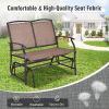 Iron Patio Rocking Chair for Outdoor Backyard and Lawn - Brown