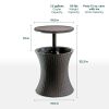 Patio Furniture Rattan Style Patio Beverage Cooler Bar Table - Brown - Beverage Cooler Bar Table