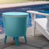 7.5 Gallon Modern Cool Bar Outdoor Patio Furniture With Wine Cooler  - Teal - Beverage Cooler Bar Table