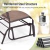 Iron Patio Rocking Chair for Outdoor Backyard and Lawn - Brown