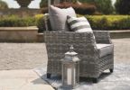 Direct Wicker Fire Pit Table With Chair Rattan Wicker Sofa Set out Door Furniture Garden Set - Grey