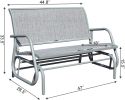 2 Person Swing Glider Chair Patio Swing Bench Rocking Seat for Outdoor Patio,Backyard,Deck Swimming Pool - grey