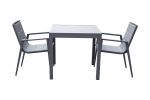 Modern Muse Aluminum Patio Dining Table and Chair 5 pcs Set - Charcoal