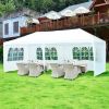 10 x 20 Feet Outdoor Party Wedding Canopy Tent with Removable Walls and Carry Bag - white