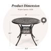 Backyard 36 Inch With Umbrella Hole Patio Round Dining Bistro Table  - Wine - 36 Inch