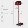 Portable Outdoor Adjustable Basketball Hoop System Stand  - Red & Black - Exercise & Fitness