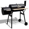 Outdoor Party Backyard Dinner Mobile Oil Drum Charcoal Furnace  - Black #1 - Steel