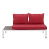 White  Coated 4 Piece Aluminum Sectional Seating Group - Red