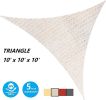 Sun Shade Sail Triangle UV Block Canopy for Patio Backyard Lawn Garden,10' x 10' x 10',Sand - Cream