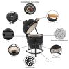 13in Round Ceramic Charcoal Grill XH - black