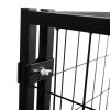 10-Panel Heavy Duty Metal Dog Kennel, Pet Playpen With Door, Outdoor Backyard Fence for Dogs Pets,  Black - black