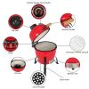 13in Round Ceramic Charcoal Grill XH - Orange Red