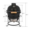 13in Round Ceramic Charcoal Grill XH - black