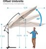 12 FT Outdoor Patio Umbrella Pool Beach Umbrella for Garden Backyard, Champagne - Champagne