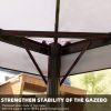 SR Gazebo for Patios Outdoor Gazebo with Mosquito Netting and Curtains Outdoor Privacy Screen for Deck Backyard - Black+Grey