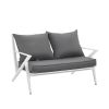 white aluminum coating 4 Piece Aluminum Patio Seating Group - Gray