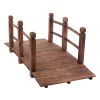 Garden Bridge, Classic Wooden Arch with Safety Rails Footbridge, Decorative Pond Landscaping, Backyard Creek or Farm XH - picture