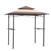 Outdoor Grill Gazebo 8 x 5 Ft, Shelter Tent, Double Tier Soft Top Canopy and Steel Frame with hook and Bar Counters - as pic