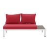 White  Coated 4 Piece Aluminum Sectional Seating Group - Red