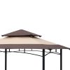 Outdoor Grill Gazebo 8 x 5 Ft, Shelter Tent, Double Tier Soft Top Canopy and Steel Frame with hook and Bar Counters - as pic